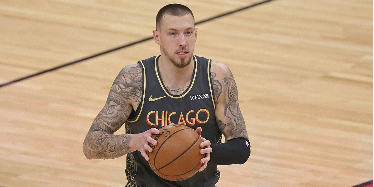 Pacers center Daniel Theis speaks to the media.