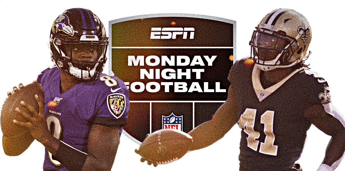 Monday Night Football: Ravens at Saints (7:15 CT) Lineups